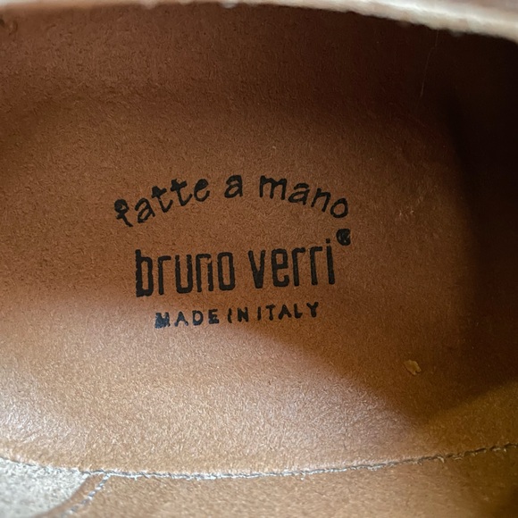 NIB $375 Bruno Verri All leather Hand Crafted brown derby Italy big Sale 50%more - Picture 9 of 13